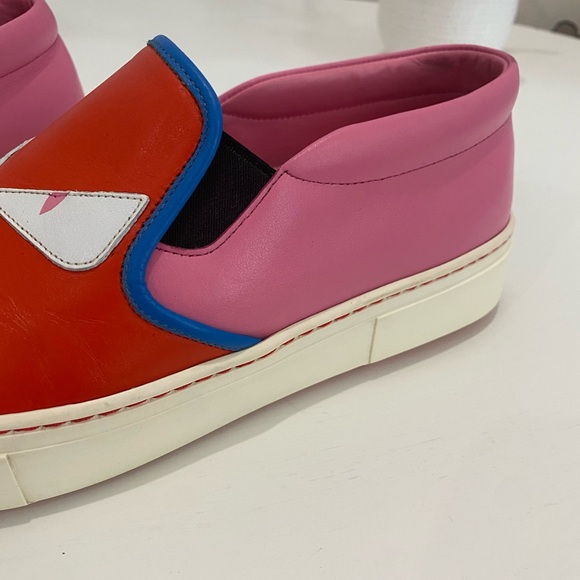 Fendi monster motif leather loafer sneakers - Picture 13 of 16